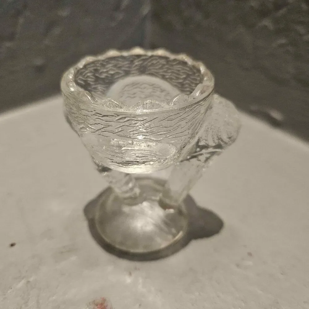 3 Glass Footed Egg Cups Egg Coddler Breakfast Soft Boiled Eggs